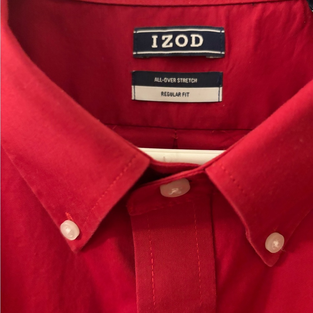 Izod Classic Red Dress Shirt - Picture 2 of 3